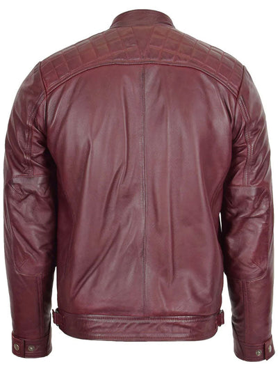 Men Biker Leather Collar Jacket