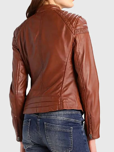 Women’s Cognac Leather Jacket