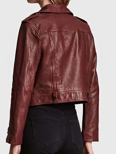 Women’s Maroon Leather Jacket