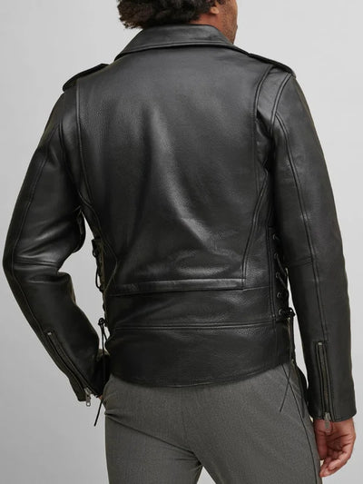 Men Black Leather Rider Jacket
