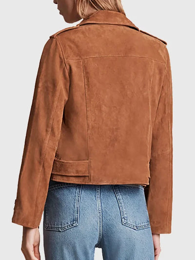 Women’s Brown Suede Leather Jacket