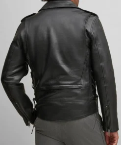Black Leather Rider Jacket For Men