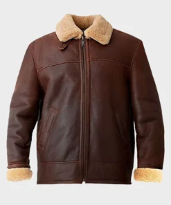 Mens Brown Aviator Shearling Jacket