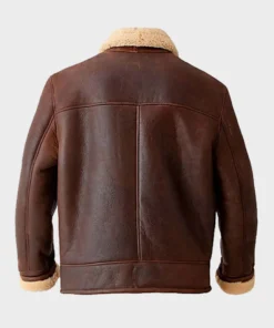 Mens Brown Aviator Shearling Leather Jacket