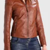 Women’s Cognac Leather Jacket