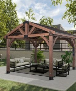 Arlington 12×10 Solid Wood Patio Gazebo