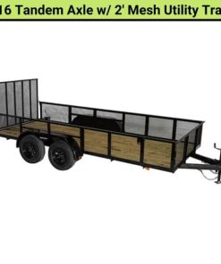 Triple Crown 6X16 Tandem Axle w/ 2? Mesh Utility Trailer | MESH6X16